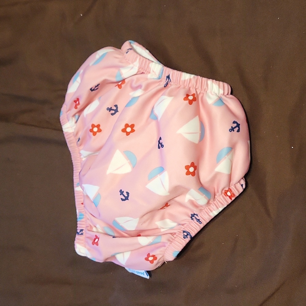 Swim diaper, 12 months, pink with sailboats - Picture 2 of 4